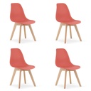 KITO Zinnoberstuhl / natürliche Beine x 4