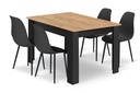 Set NP Tisch 120x80cm Artisan schwarze Beine + 4 WAT schwarze Stühle / schwarze Beine