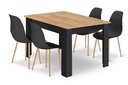 Set NP-Tisch 120x80cm schwarze Artisan-Beine + 4 schwarze WAT-Stühle / natürliche Beine