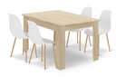 Set NP Tisch 120x80cm Sonoma Eiche + 4 WAT Stühle weiß / Beine natur
