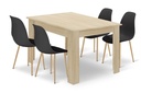 Set NP Tisch 120x80cm Sonoma Eiche + 4 WAT Stühle schwarz / Naturbeine