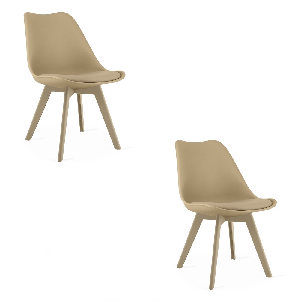 MARK Stuhl – dunkelbeige / beige Beine x 2