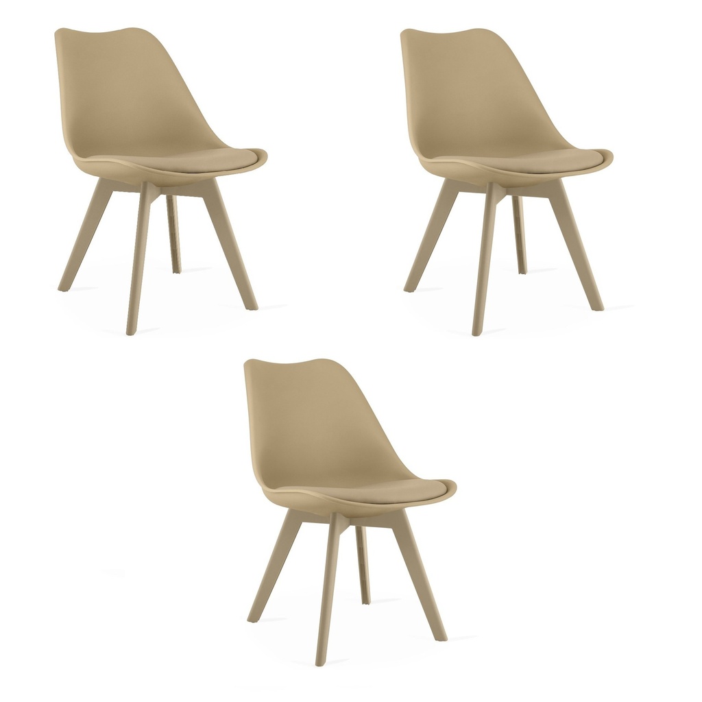 MARK Stuhl – dunkelbeige / beige Beine x 3