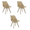 MARK Stuhl – dunkelbeige / beige Beine x 3
