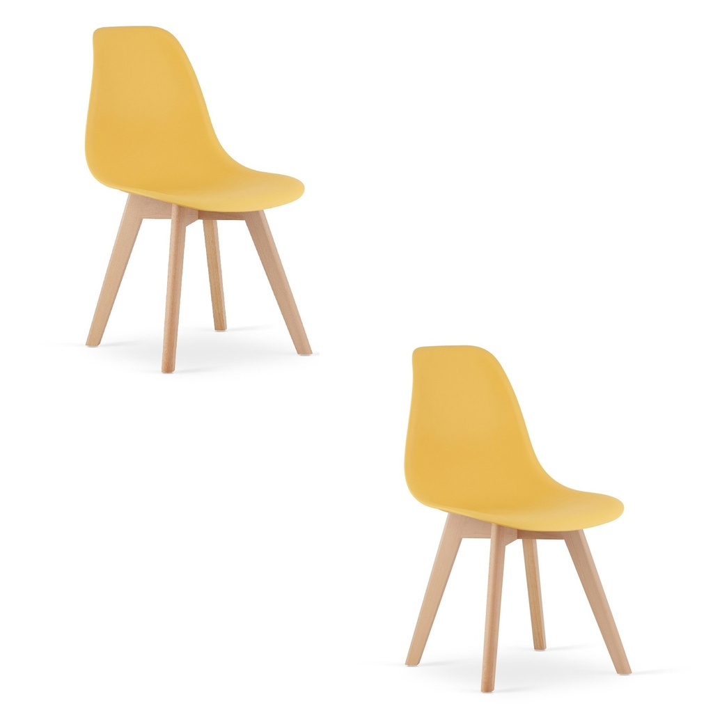 KITO Stuhl Senf / Naturbeine x 2