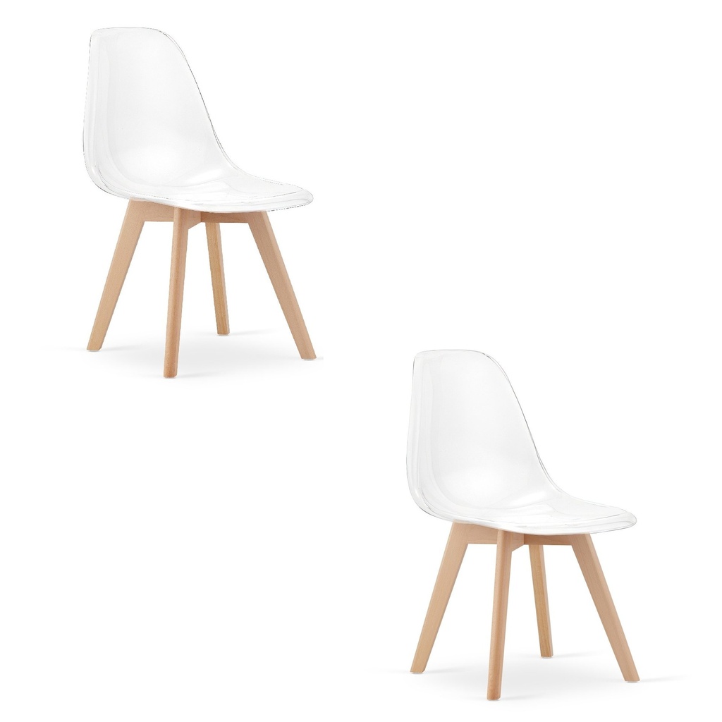 KITO Stuhl transparent / natürliche Beine x 2