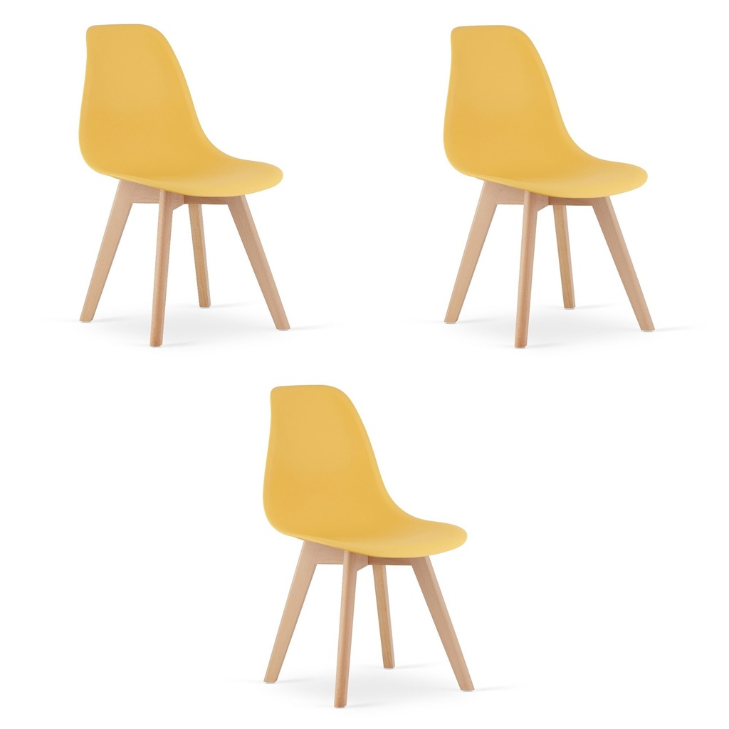 KITO Stuhl Senf / Naturbeine x 3