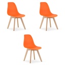 KITO orangefarbener Stuhl / natürliche Beine x 3