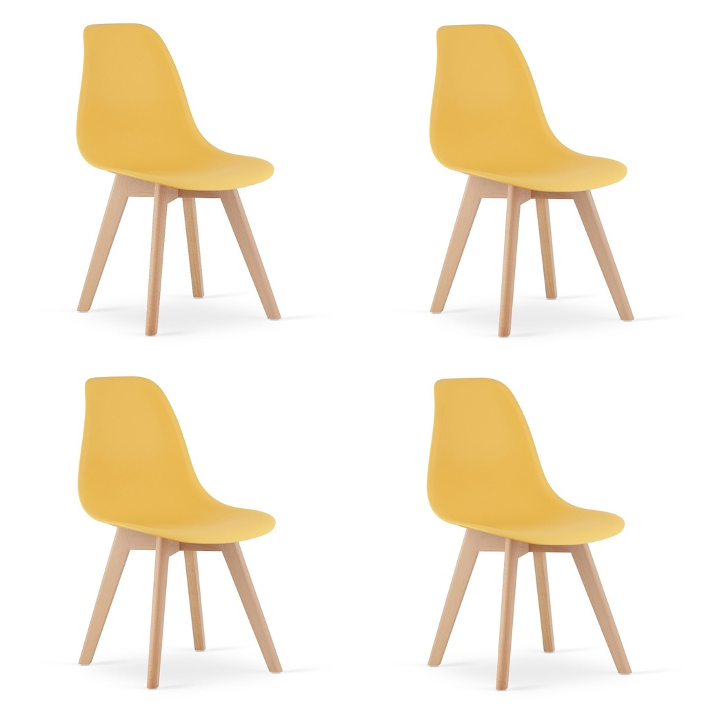KITO Stuhl Senf / Naturbeine x 4