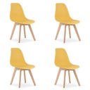 KITO Stuhl Senf / Naturbeine x 4