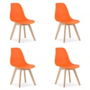 KITO orangefarbener Stuhl / natürliche Beine x 4