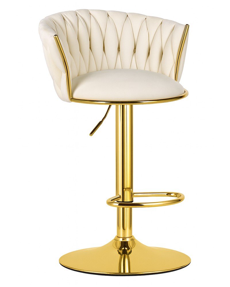 MIG-Hocker - beige / goldene Basis x 1