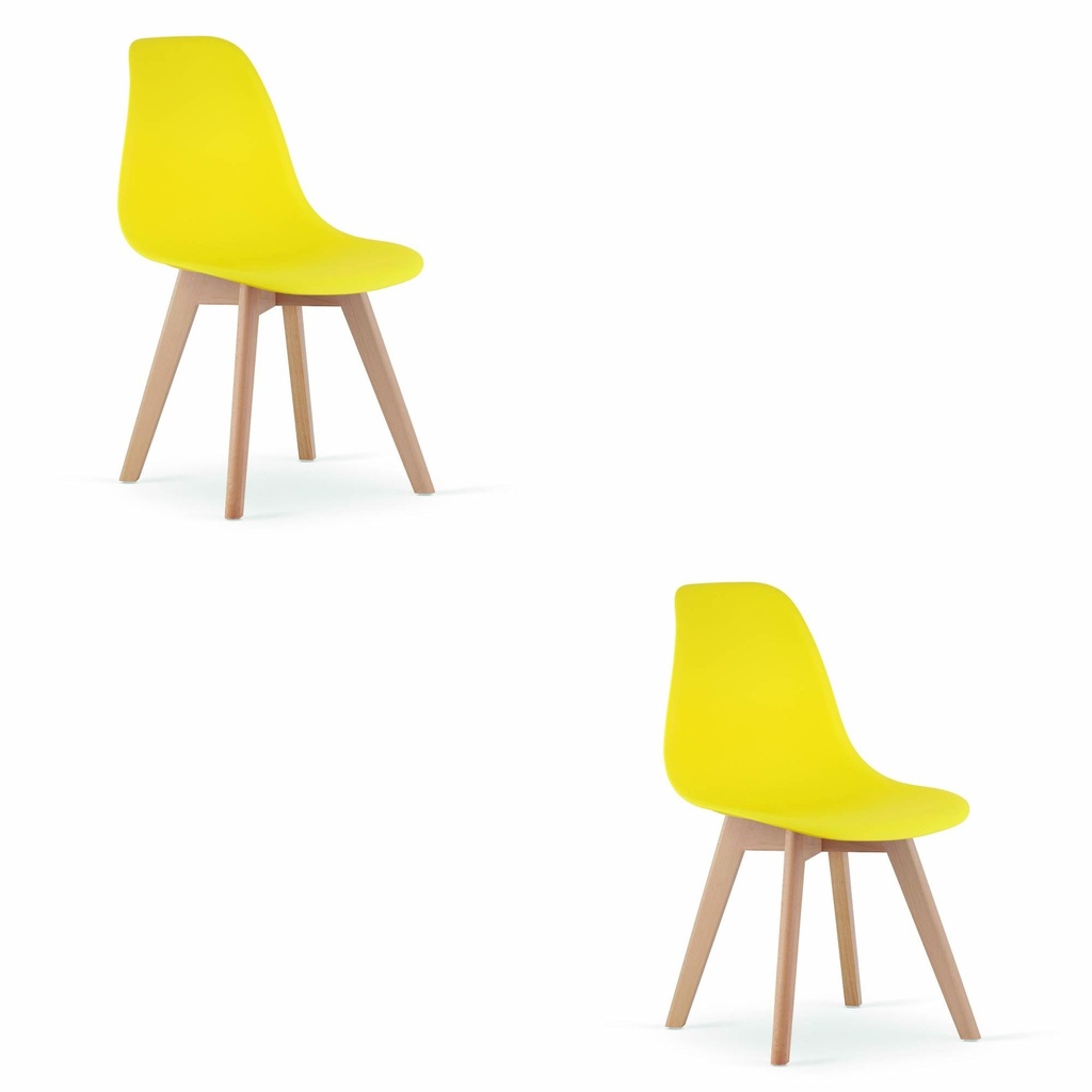 KITO Stuhl gelb / natürliche Beine x 2