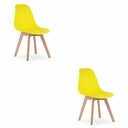 KITO Stuhl gelb / natürliche Beine x 2