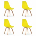 KITO Stuhl gelb / natürliche Beine x 4
