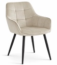 VARSI Stuhl – beige Samt / schwarze Beine x 1