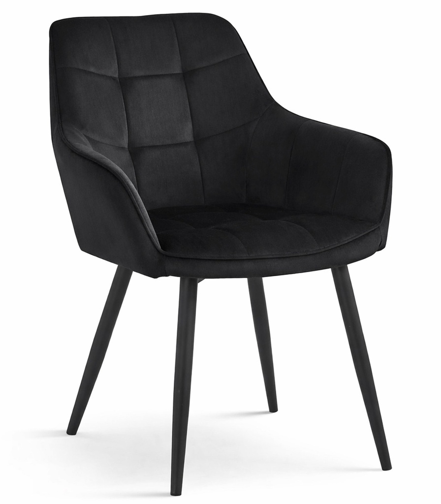 VARSI Stuhl – schwarzer Samt / schwarze Beine x 1
