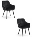 VARSI Stuhl – schwarzer Samt / schwarze Beine x 2