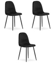 PADVA Stuhl – schwarzer Samt / schwarze Beine x 3