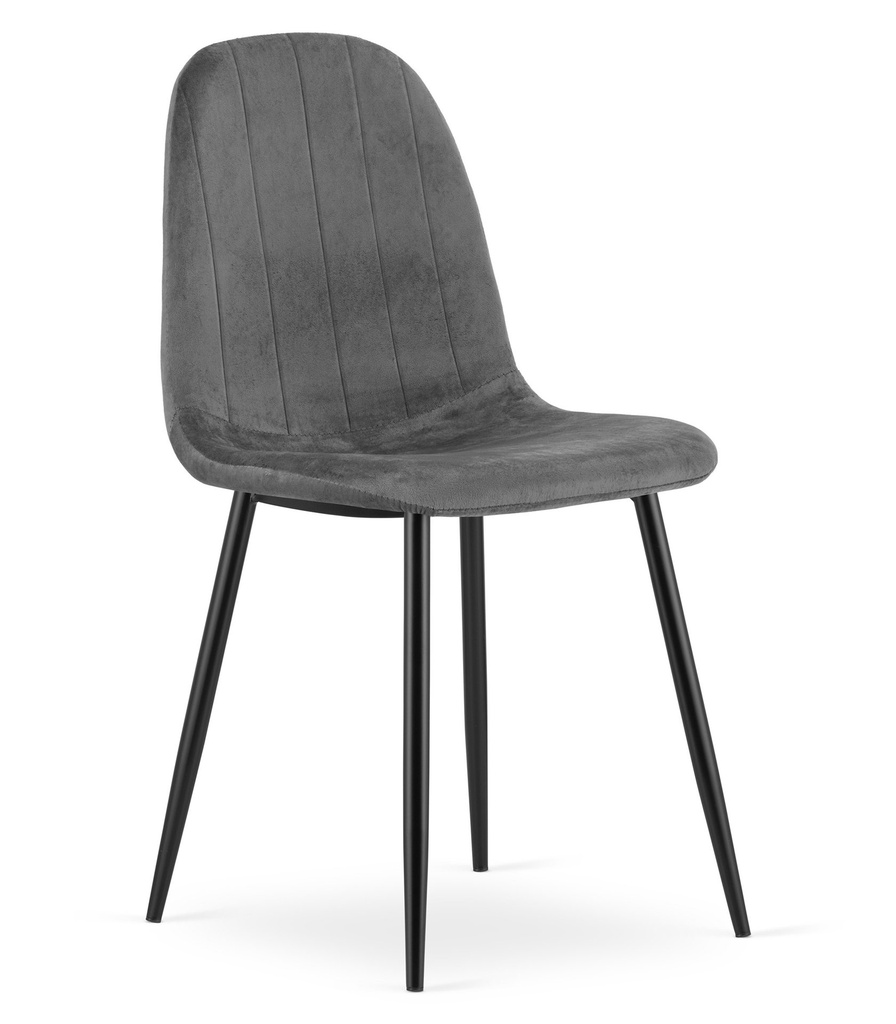 PADVA Stuhl – dunkelgrauer Samt / schwarze Beine x 1