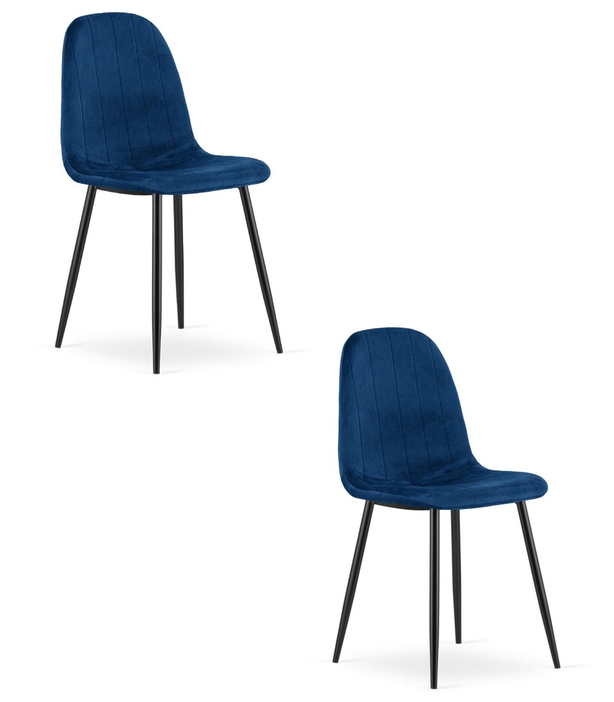 PADVA Stuhl – marineblauer Samt / schwarze Beine x 2