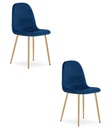 PADVA Stuhl – Marineblauer Samt / Eichenbeine x 2