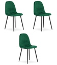 PADVA Stuhl – grüner Samt / schwarze Beine x 3