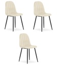 PADVA Stuhl – hellbeiger Samt / schwarze Beine x 3