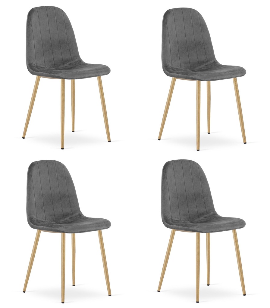 PADVA Stuhl – dunkelgrauer Samt / Eichenbeine x 4