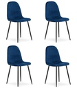 PADVA Stuhl – marineblauer Samt / schwarze Beine x 4