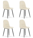 PADVA Stuhl – hellbeiger Samt / schwarze Beine x 4
