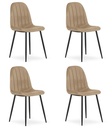 PADVA Stuhl – brauner Samt / schwarze Beine x 4