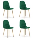 PADVA Stuhl – grüner Samt / Eichenbeine x 4