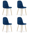 PADVA Stuhl – Marineblauer Samt / Eichenbeine x 4