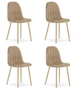 PADVA Stuhl – brauner Samt / Eichenbeine x 4