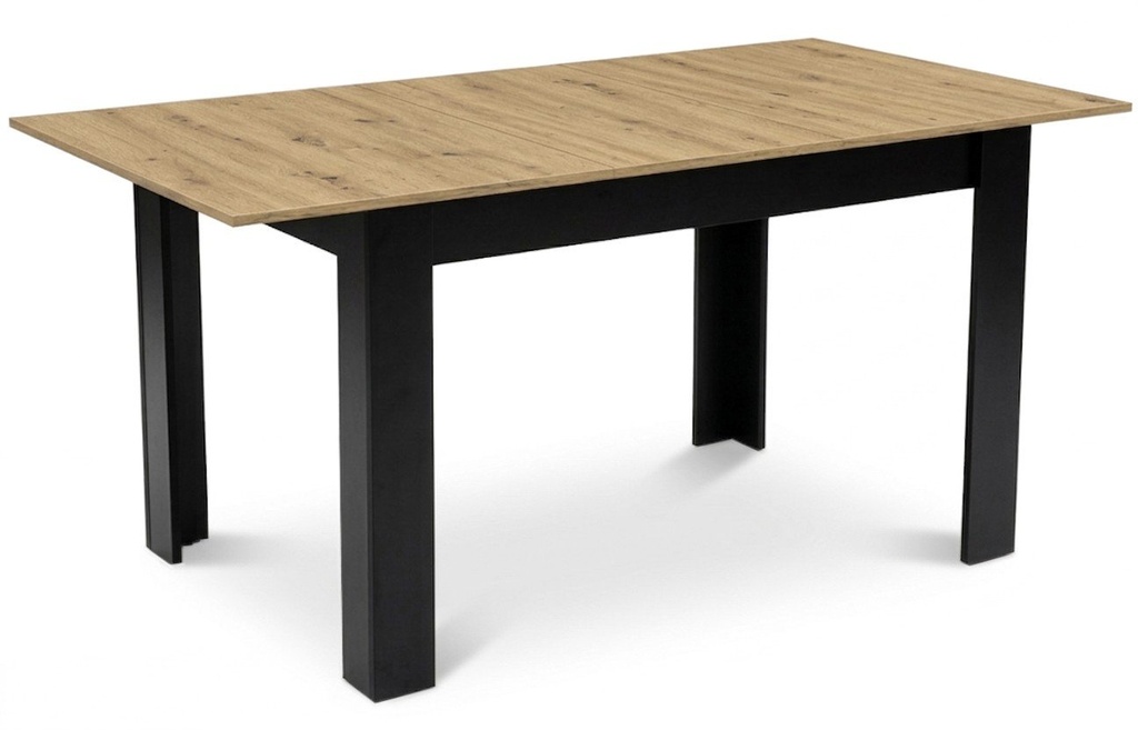 NP Tisch 120-160x80 Artisan, schwarze Beine