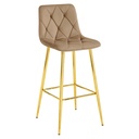 NADO Hocker – brauner Samt / goldene Beine x 1