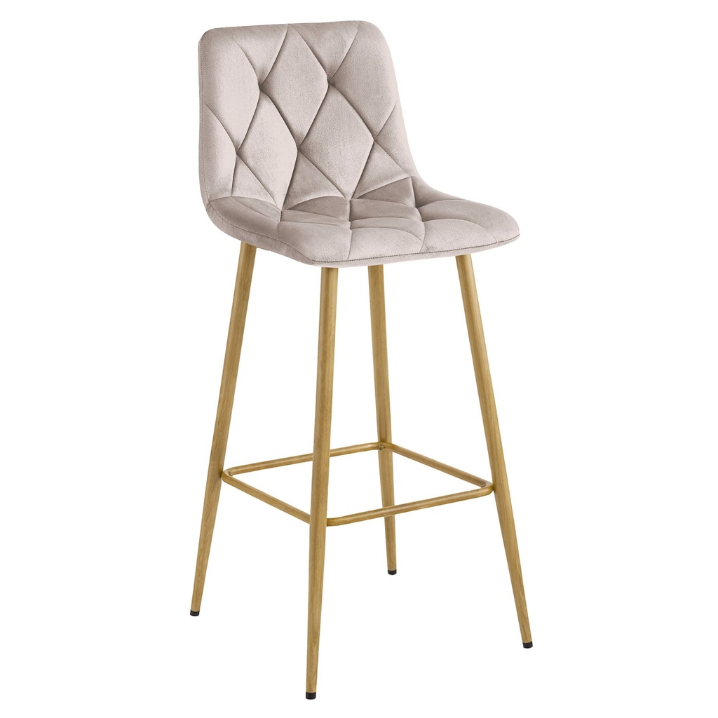[model_4244_1-NADO-MODY85] NADO Hocker – dunkelbeiger Samt / Eichenbeine x 1