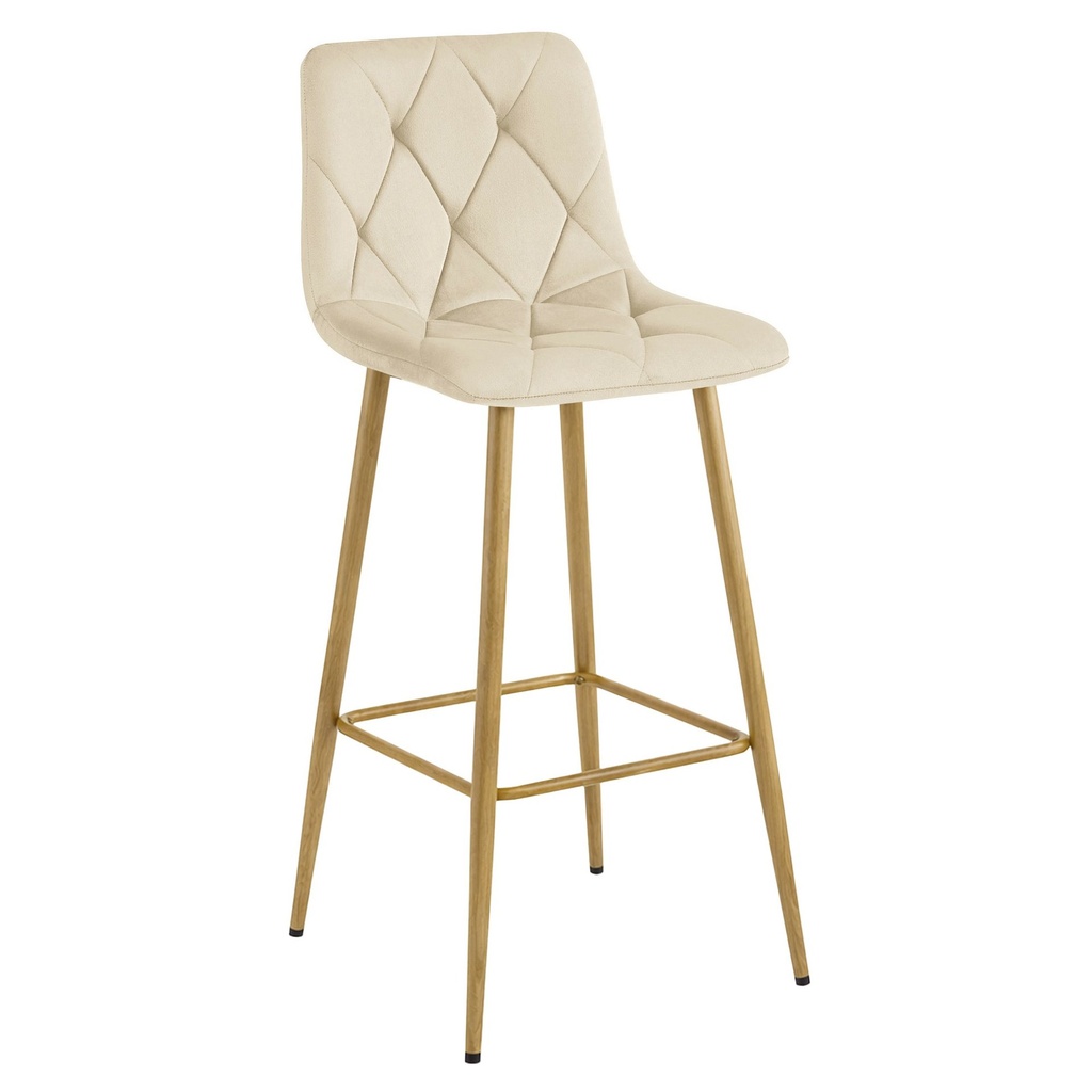 [model_4247_1-NADO-MODY85] NADO Hocker – hellbeiger Samt / Beine aus Eiche x 1