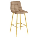 ARCETO Hocker – brauner Samt / goldene Beine x 1