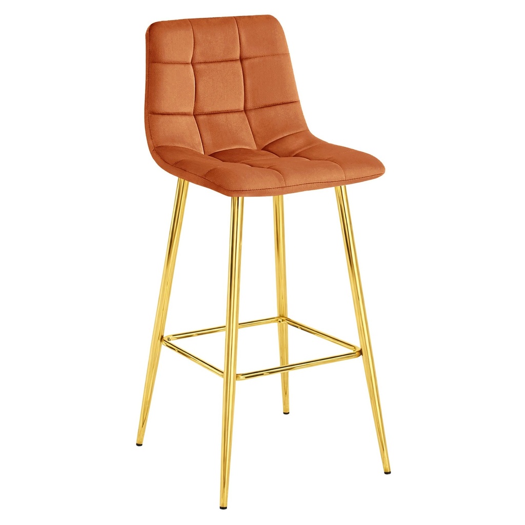 ARCETO Hocker – Kupfersamt / Goldbeine x 1