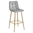 ARCETO Hocker – hellgrauer Samt / Eichenbeine x 1