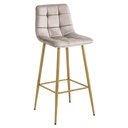 ARCETO Hocker – dunkelbeiger Samt / Eichenbeine x 1