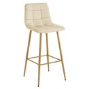 ARCETO Hocker – hellbeiger Samt / Eichenbeine x 1