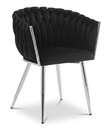 ORION Stuhl – schwarzer Samt / Chrombeine x 1