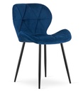 MANGO Stuhl – marineblauer Samt / schwarze Beine x 1