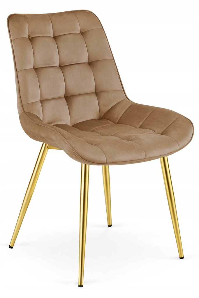 BERA Stuhl – brauner Samt / goldene Beine x 1