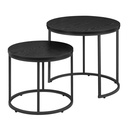 Runder Couchtisch 2 Stück - schwarz / schwarze Beine