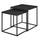 Quadratischer Couchtisch 2 Stück - schwarz / schwarze Beine