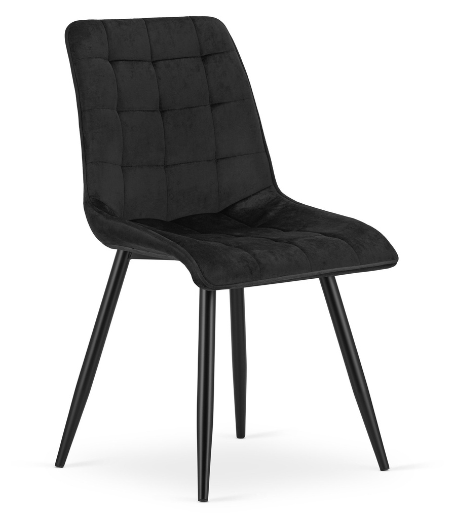 SPLIT-Stuhl – schwarzer Samt / schwarze Beine x 1